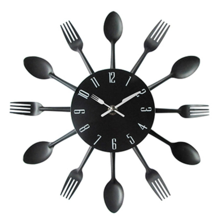 Cutlery Metal Kitchen Wall Clock Spoon Fork Creative Quartz Wall Mounted Clocks Modern Design Decorative Horloge