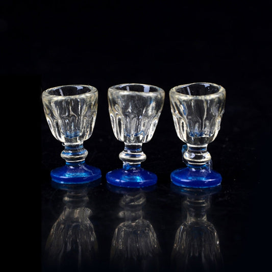 3 PCS Mini Transparent Goblet Glasses Beer Mug Doll House Model Accessories