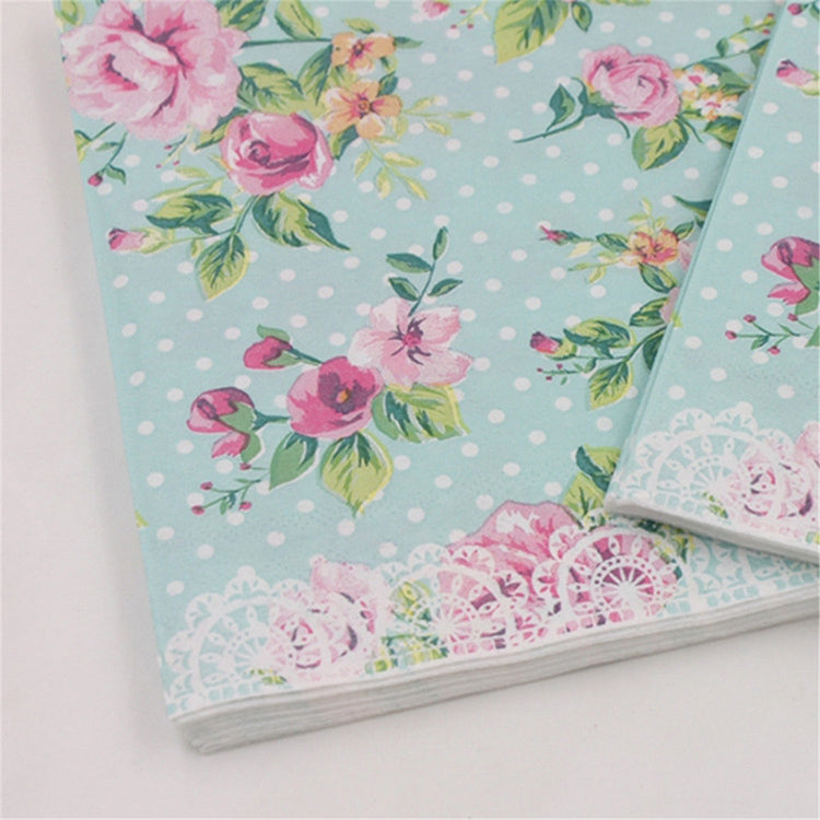 Colorful Printed Flower Wedding Banquet Napkins Placemats My Store