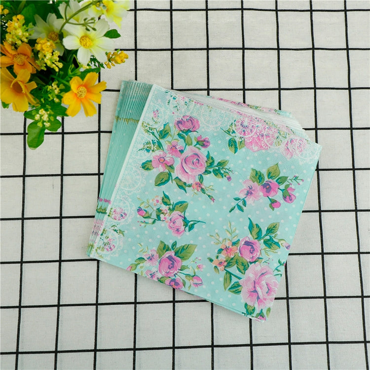 Colorful Printed Flower Wedding Banquet Napkins Placemats My Store