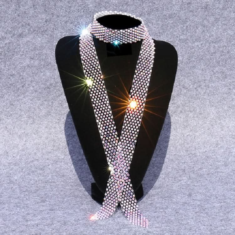 Women Sequined Rhinestone Bow Tie Dance Costume Accessories Reluova