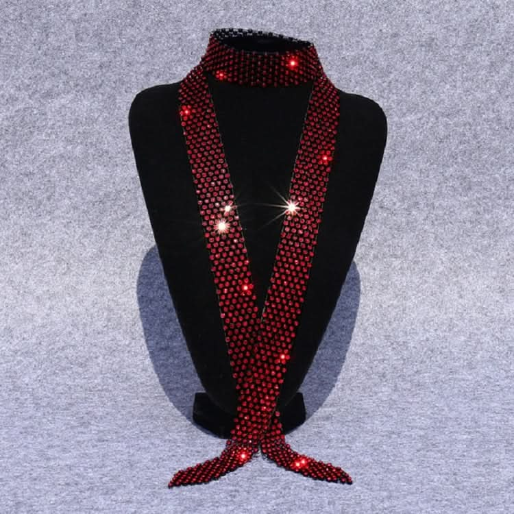 Women Sequined Rhinestone Bow Tie Dance Costume Accessories Reluova