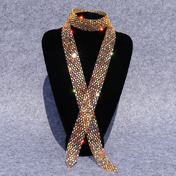 Women Sequined Rhinestone Bow Tie Dance Costume Accessories Reluova