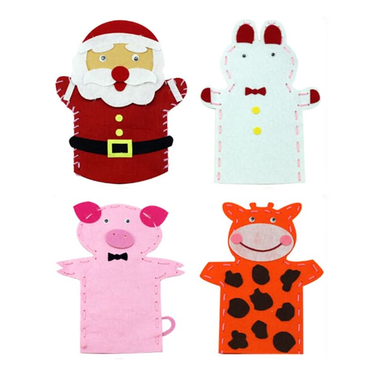 5 PCS DIY Handmade Cartoon Animals Nonwoven Fabric Glove Kids Education Learning Craft Toys, Random Style and Color Delivery Reluova