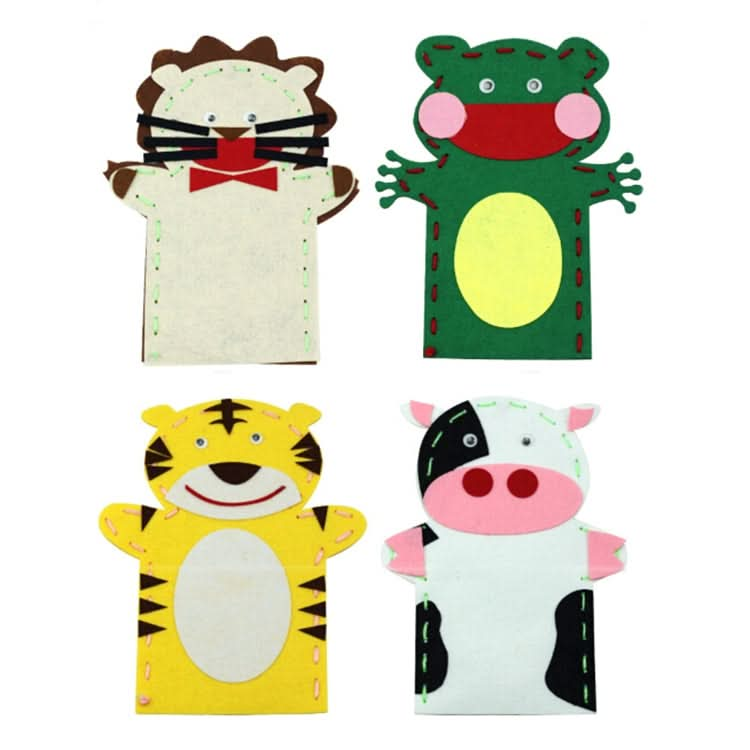 5 PCS DIY Handmade Cartoon Animals Nonwoven Fabric Glove Kids Education Learning Craft Toys, Random Style and Color Delivery Reluova