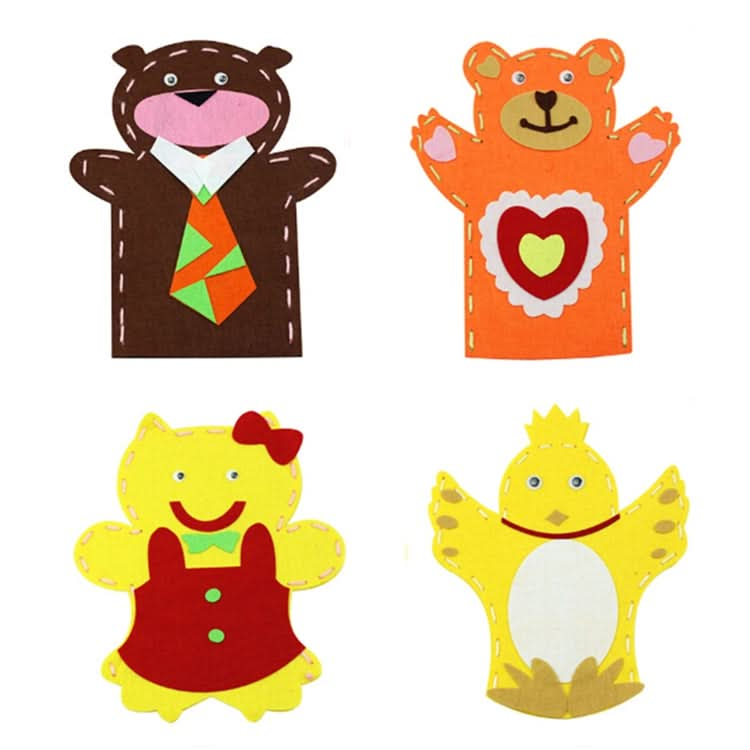 5 PCS DIY Handmade Cartoon Animals Nonwoven Fabric Glove Kids Education Learning Craft Toys, Random Style and Color Delivery Reluova