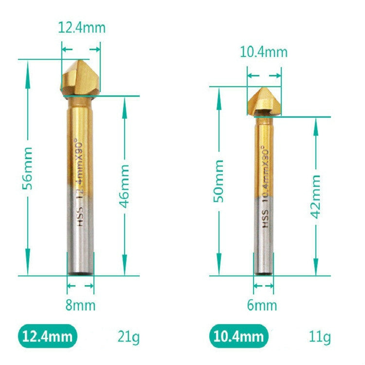 6 In 1 90 Degree Three-edge Chamfering Knife Woodworking Milling Cutter Chamfering Machine Hole Opener My Store