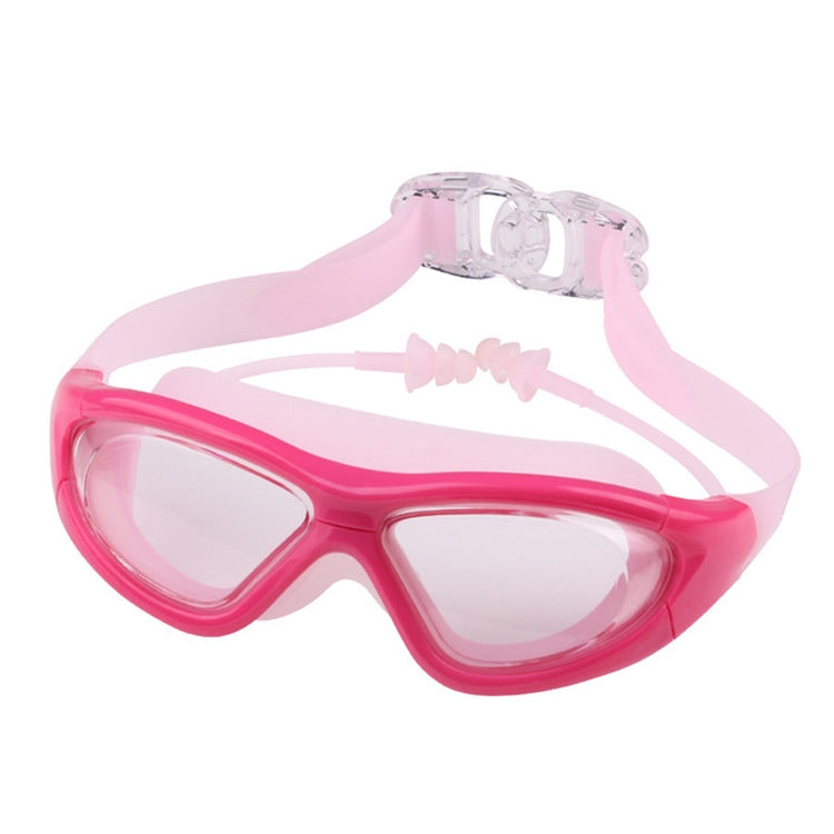 J8150 Eye Protection Flat Light Adult waterproof Anti-fog Big Frame Swimming Goggles with Earplugs Reluova