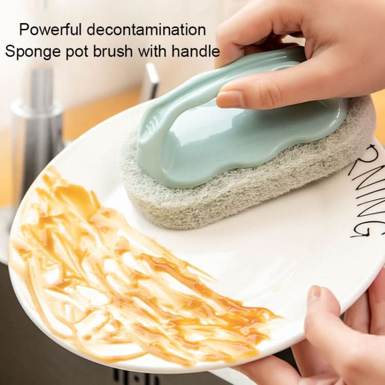 Kitchen Tile Bathtub Brush Household Brush Pot Scouring Sponge Cleaning Brush with Handle Random Color Delivery - Reluova