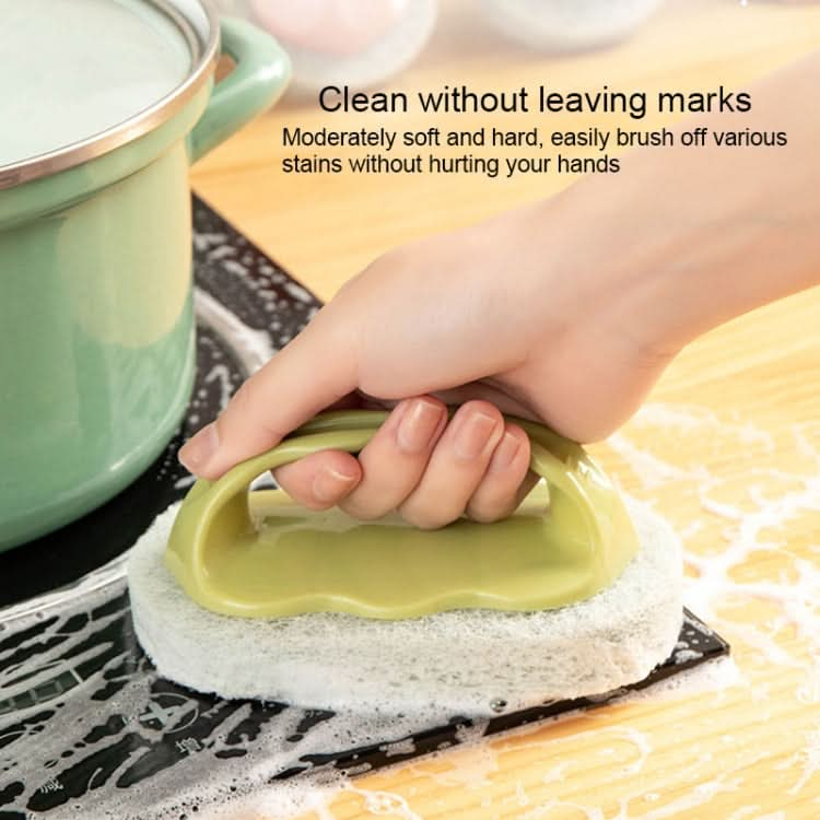 Kitchen Tile Bathtub Brush Household Brush Pot Scouring Sponge Cleaning Brush with Handle Random Color Delivery - Reluova