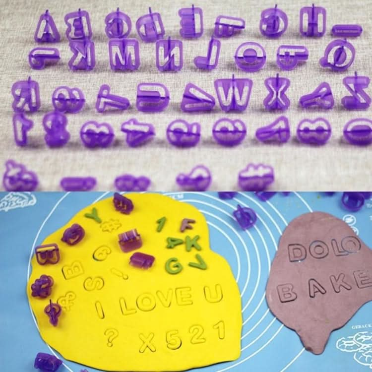 40pcs / Set Alphanumeric Plastic Cookie Molds Symbol Fondant Cake Decorative Printing Molds-Reluova