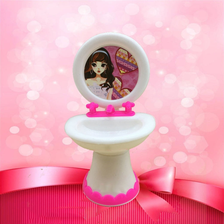 3 PCS Doll House Plastic Accessories Set Wash Basin Toilet Reluova