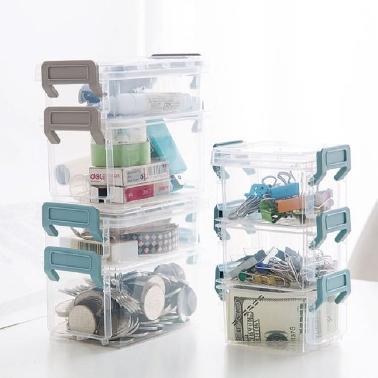 Desktop Transparent Covered Storage Box Sundries Organizing Storage Box