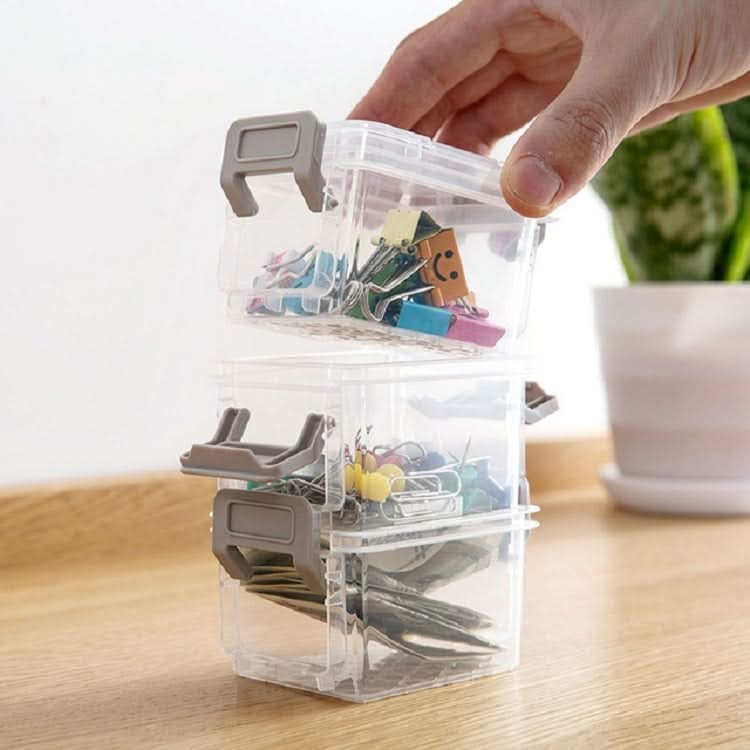 Desktop Transparent Covered Storage Box Sundries Organizing Storage Box