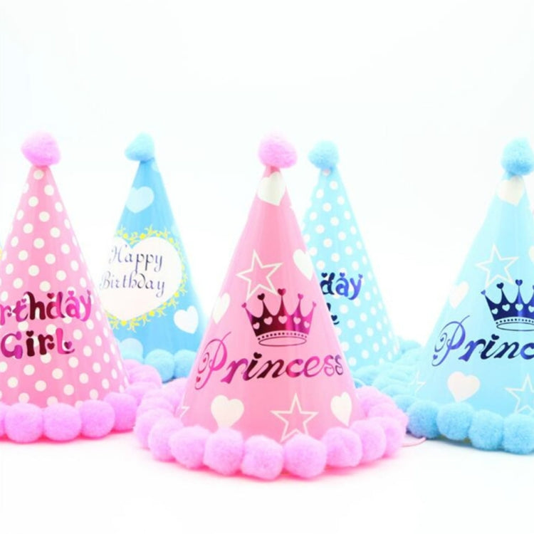 3 PCS Children Age Dress up Party Supplies Ball Birthday Hat Paper Rainbow Pom-pom Cap My Store