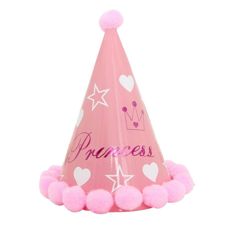 3 PCS Children Age Dress up Party Supplies Ball Birthday Hat Paper Rainbow Pom-pom Cap My Store