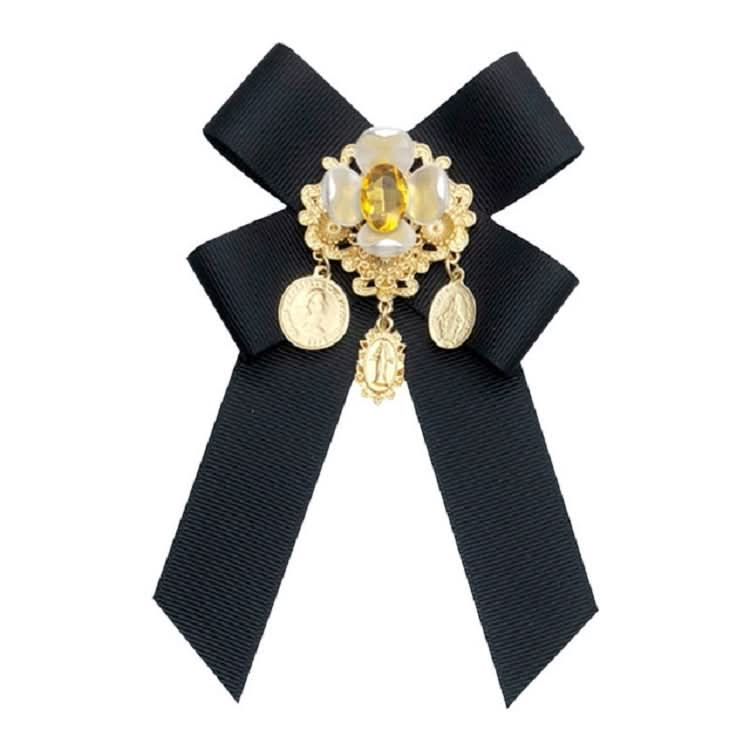 Women Vintage Flowers Diamond Bow-knot Bow Tie Shirt Brooch Clothing Accessories