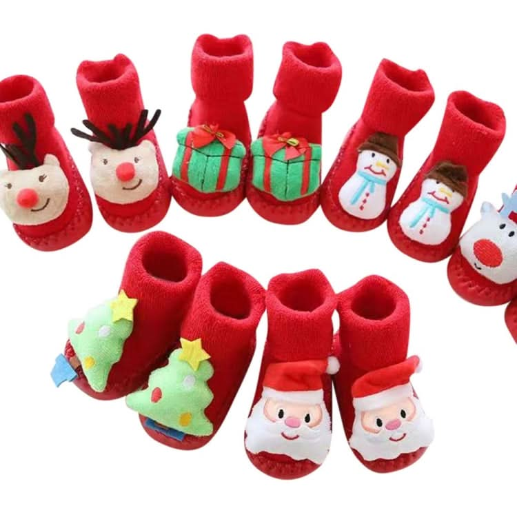 Thicken Baby Toddler Shoes Socks Children Cartoon Doll Christmas Terry Skin Socks Reluova