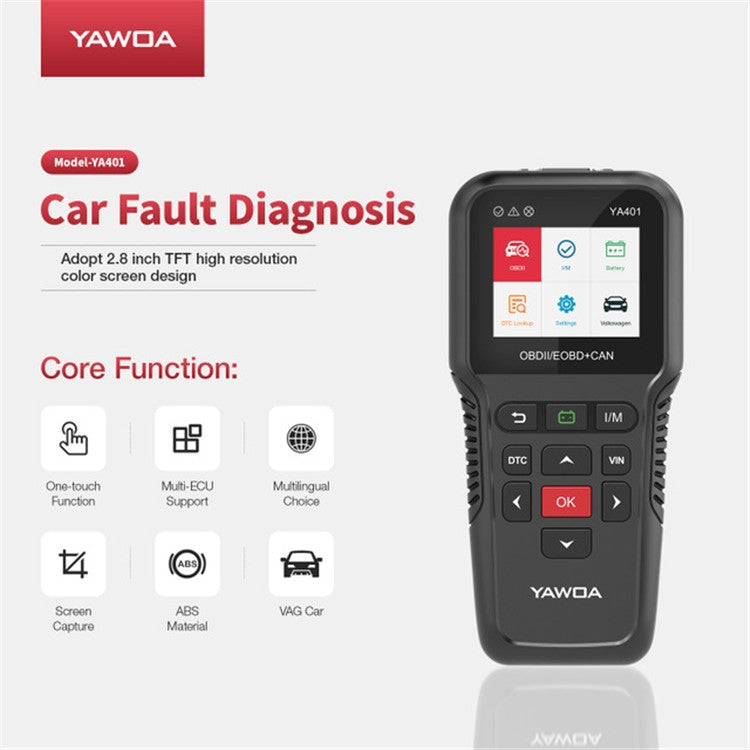 YAWOA YA401 Car Engine Fault Diagnostic Instrument OBD2 Car Fault Reading Card Battery Detector ÎҵÄÉ̵ê