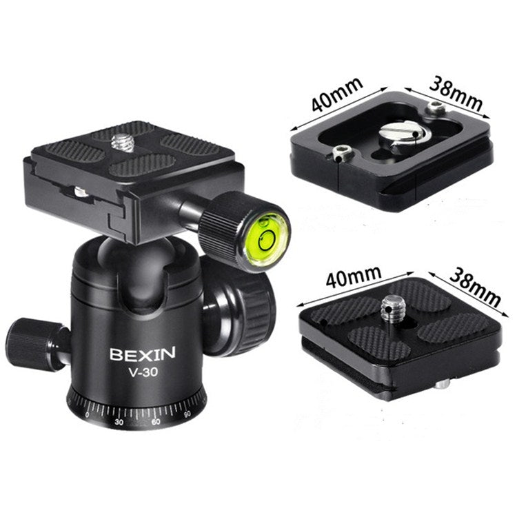 BEXIN 360 Degree Rotation Aluminum Alloy Tripod 30mm Ball Head with Quick Release Plate My Store