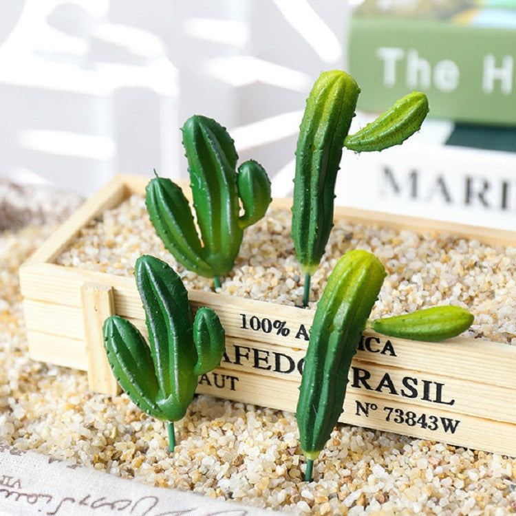 2 PCS Artificial Mini Cactus Garden Landscape Home Office Decoration-Reluova