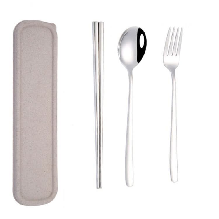 3pcs / Set Portable Stainless Steel Tableware Creative Set Chopsticks Spoon Fork Gift-Reluova