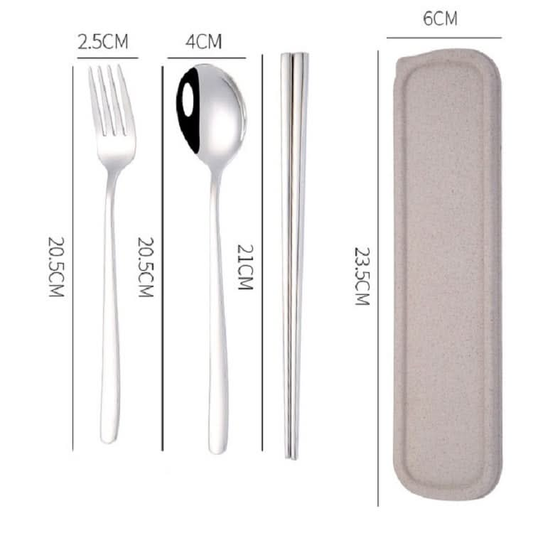 3pcs / Set Portable Stainless Steel Tableware Creative Set Chopsticks Spoon Fork Gift-Reluova