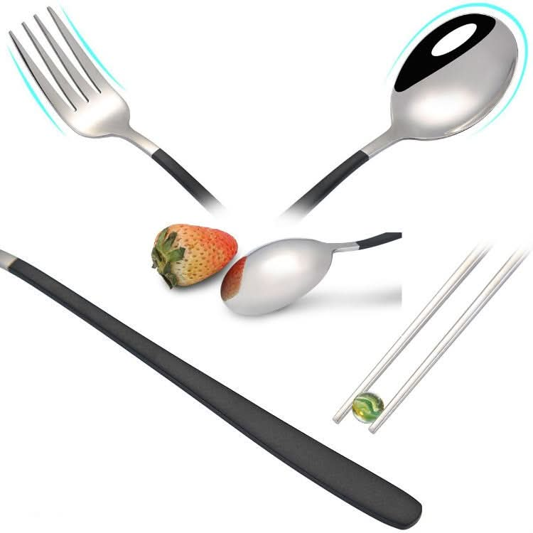 3pcs / Set Portable Stainless Steel Tableware Creative Set Chopsticks Spoon Fork Gift-Reluova