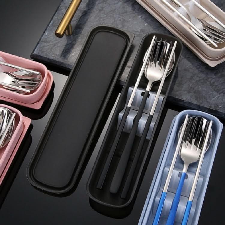 3pcs / Set Portable Stainless Steel Tableware Creative Set Chopsticks Spoon Fork Gift-Reluova