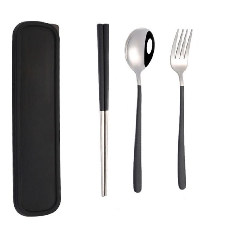 3pcs / Set Portable Stainless Steel Tableware Creative Set Chopsticks Spoon Fork Gift-Reluova