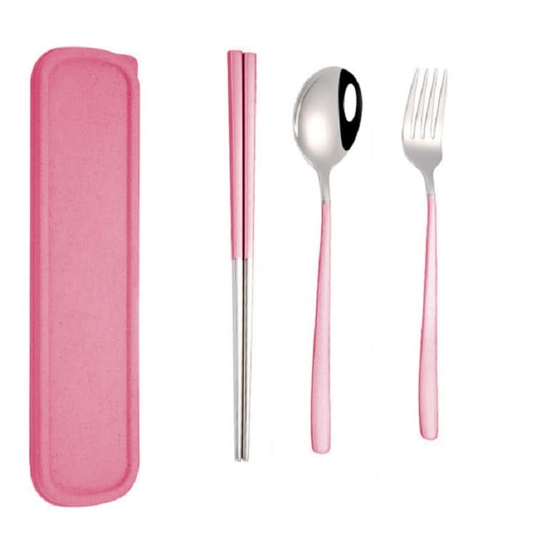 3pcs / Set Portable Stainless Steel Tableware Creative Set Chopsticks Spoon Fork Gift-Reluova