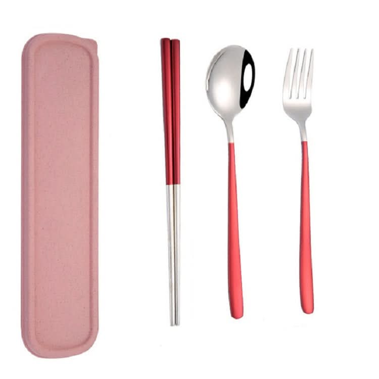 3pcs / Set Portable Stainless Steel Tableware Creative Set Chopsticks Spoon Fork Gift-Reluova