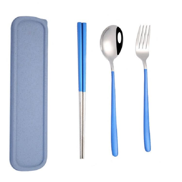 3pcs / Set Portable Stainless Steel Tableware Creative Set Chopsticks Spoon Fork Gift-Reluova