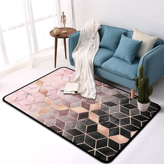 Geometric Pattern Bedroom Door Rug Decorative Mat