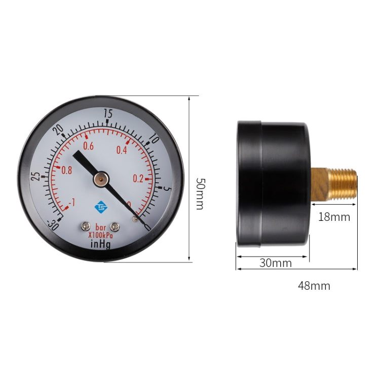 Double Scale Vacuum Mini Shockproof Pressure Gauge