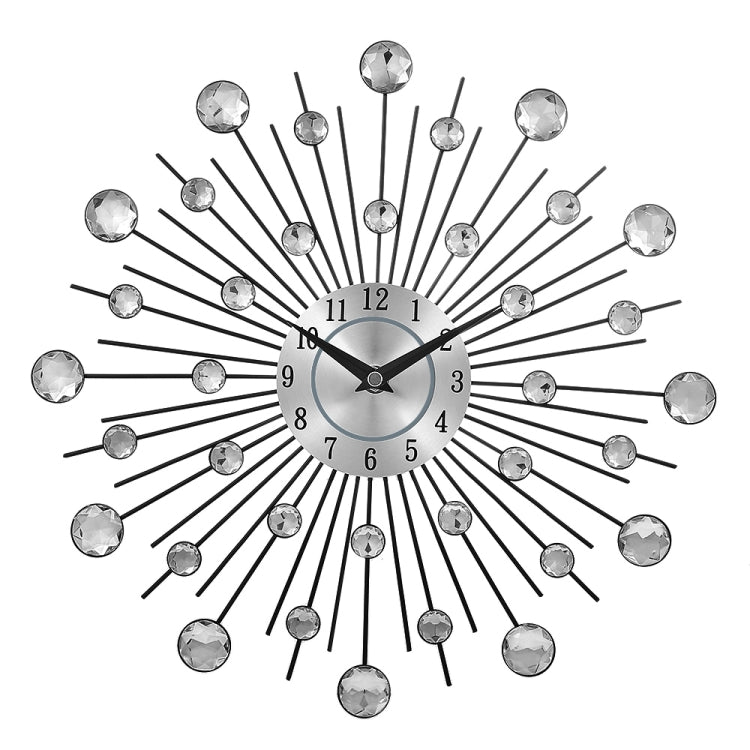 Creative Wall Clock Crystal Silver Wrought Iron Wall Clock Personality Art Decoration Living Room Bedroom Clock My Store