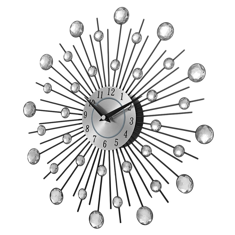 Creative Wall Clock Crystal Silver Wrought Iron Wall Clock Personality Art Decoration Living Room Bedroom Clock My Store