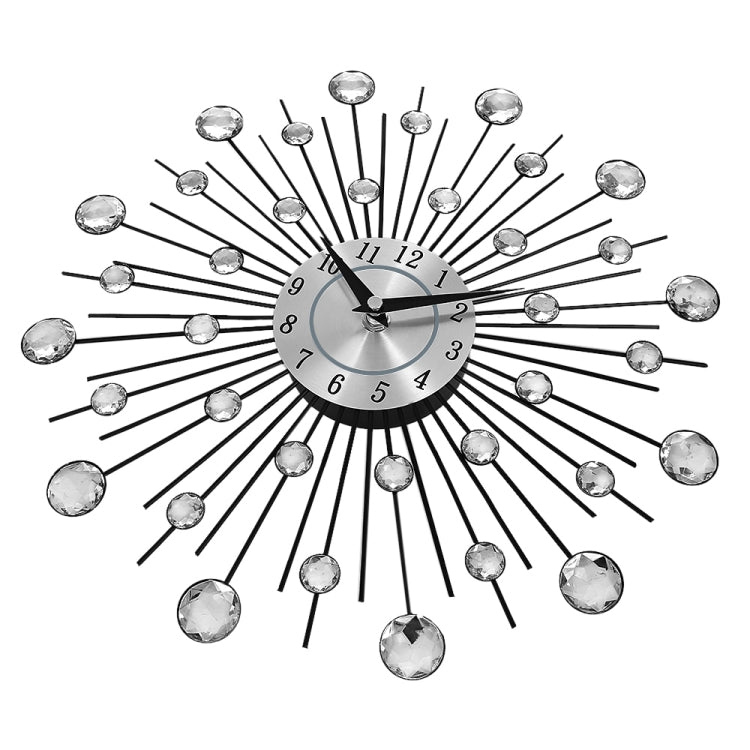 Creative Wall Clock Crystal Silver Wrought Iron Wall Clock Personality Art Decoration Living Room Bedroom Clock My Store