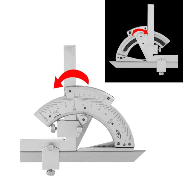 High Carbon Steel Non-parallax Trimmer Protractor Angle Measuring Ruler My Store