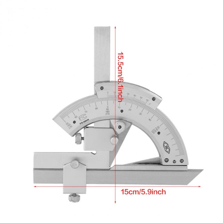 High Carbon Steel Non-parallax Trimmer Protractor Angle Measuring Ruler My Store