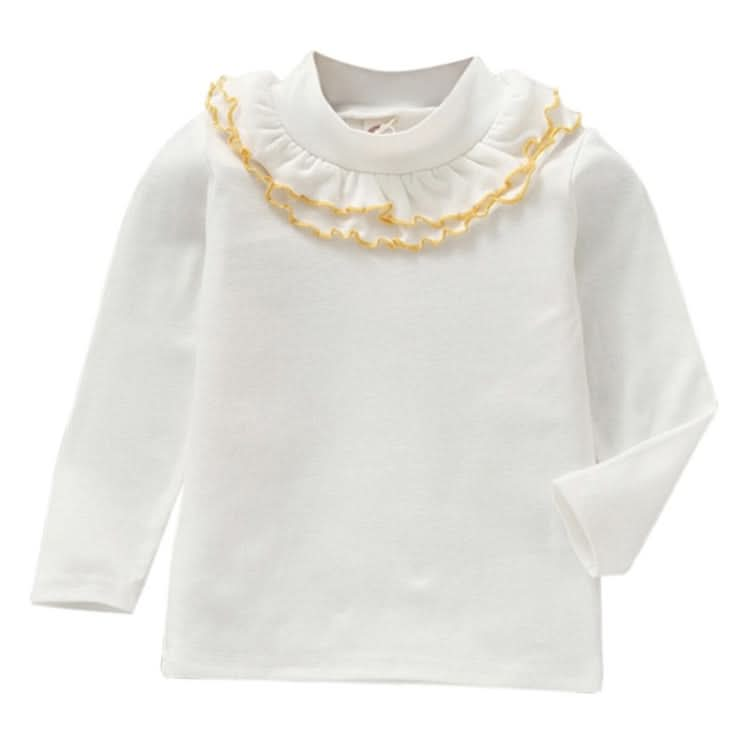 Spring Girls Solid Color Lace Round Neck Bottoming Shirt Children Clothing Reluova