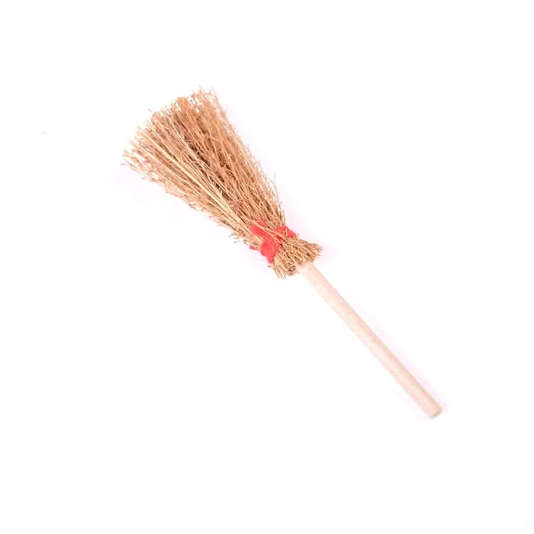 2 PCS Miniature Doll House Kitchen Patio Accessories Wooden Broom Children's Educational Toys-Reluova