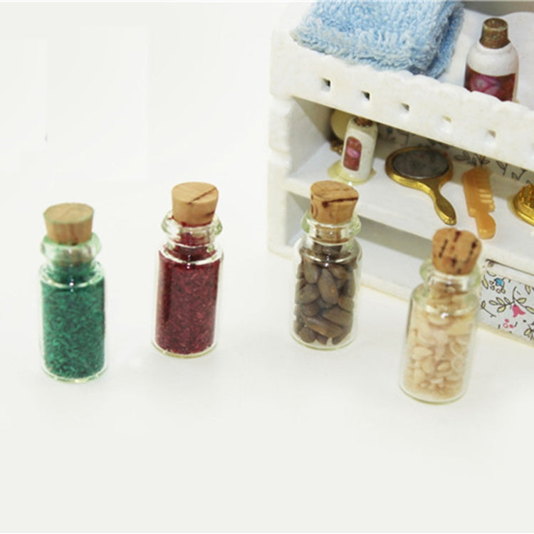 4 PCS / Set Doll House Kitchen Accessories Miniature Glass Food Bottle Reluova