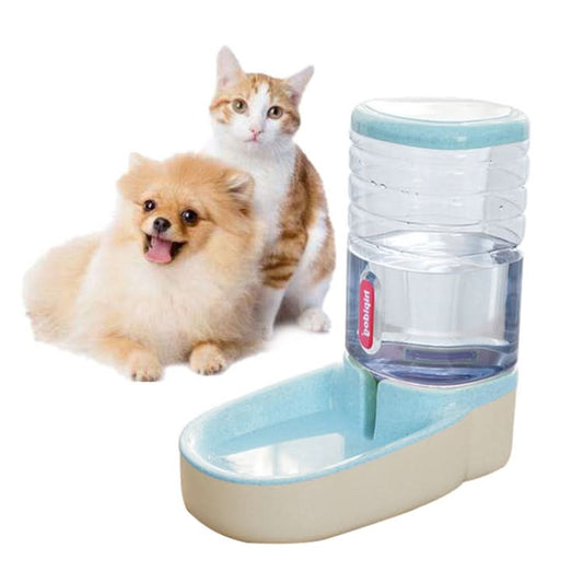 3.8L Grain Storage Bucket Cat Automatic Pet Feeder Water Dispenser, Style:Drinking Fountain(Blue)-Reluova