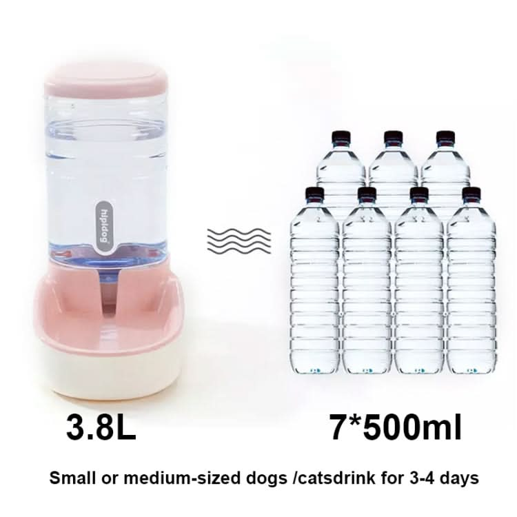 3.8L Grain Storage Bucket Cat Automatic Pet Feeder Water Dispenser, Style:Drinking Fountain(Green)-Reluova