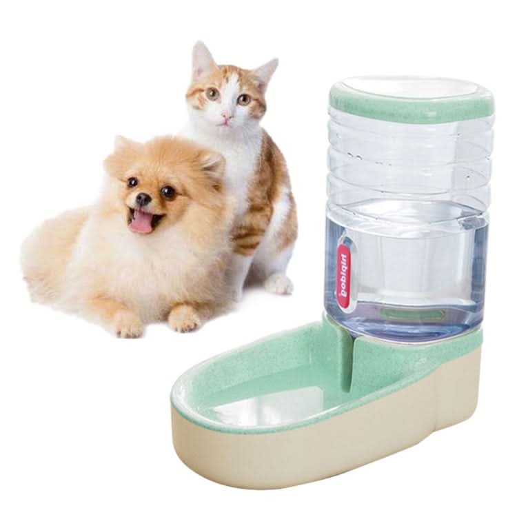 3.8L Grain Storage Bucket Cat Automatic Pet Feeder Water Dispenser, Style:Drinking Fountain(Green)-Reluova