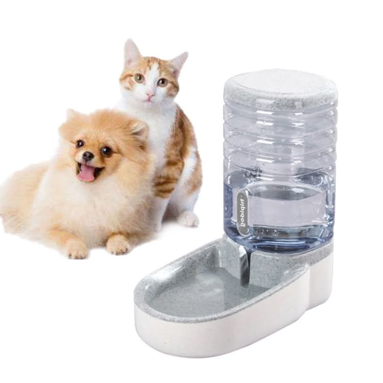 3.8L Grain Storage Bucket Cat Automatic Pet Feeder Water Dispenser, Style:Drinking Fountain(Gray)-Reluova