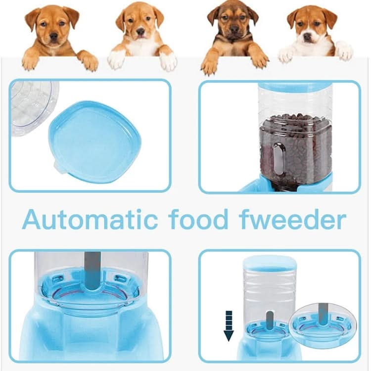 3.8L Grain Storage Bucket Cat Automatic Pet Feeder Water Dispenser, Style:Food Bowl(Blue)-Reluova