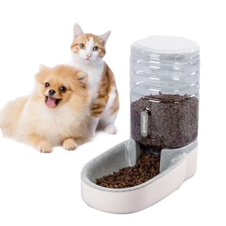 3.8L Grain Storage Bucket Cat Automatic Pet Feeder Water Dispenser, Style:Food Bowl(Gray)-Reluova