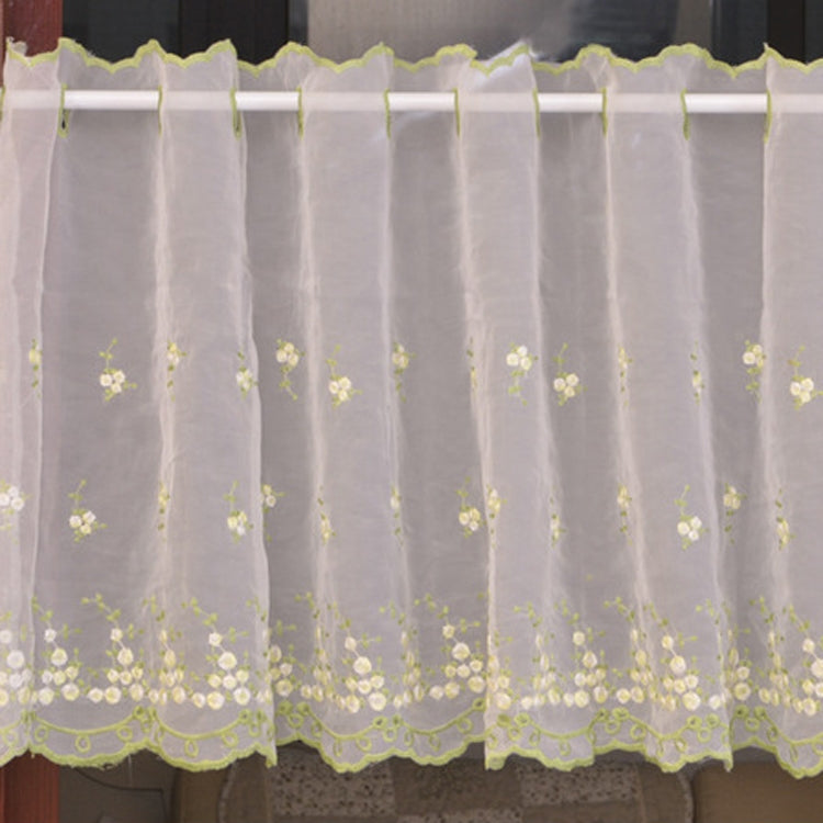 Simple Pastoral Embroidery Flower Window Bbalcony Flower Window Tulle Curtain, Size: 150cm x 65cm My Store